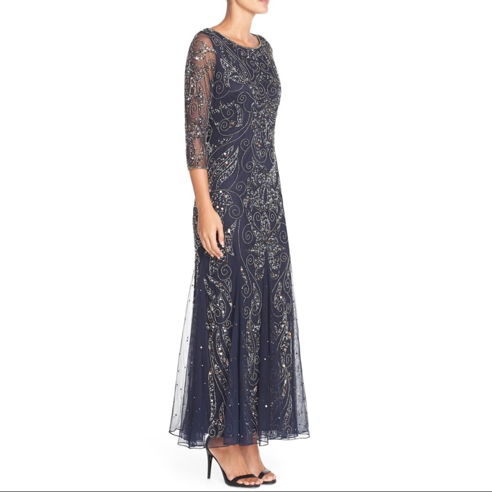 Embellished Mesh Gown by PISARRO NIGHTS